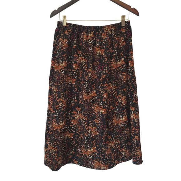 NEW Blair Fall Floral A-line Below Knee/Midi Skirt in Chestnut Size Large - Picture 9 of 9